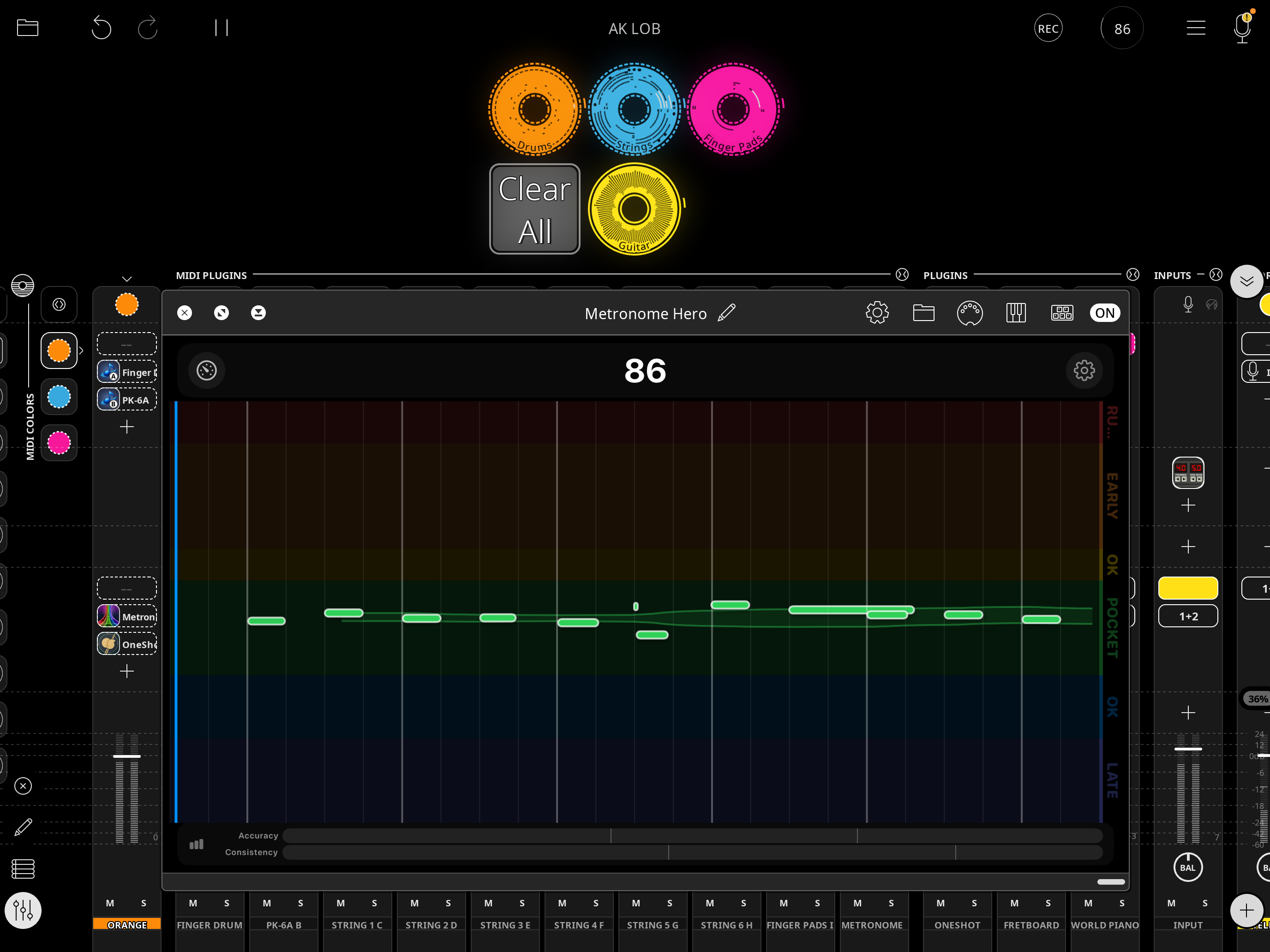 Metronome Hero AUv3 plugin running inside Loopy Pro