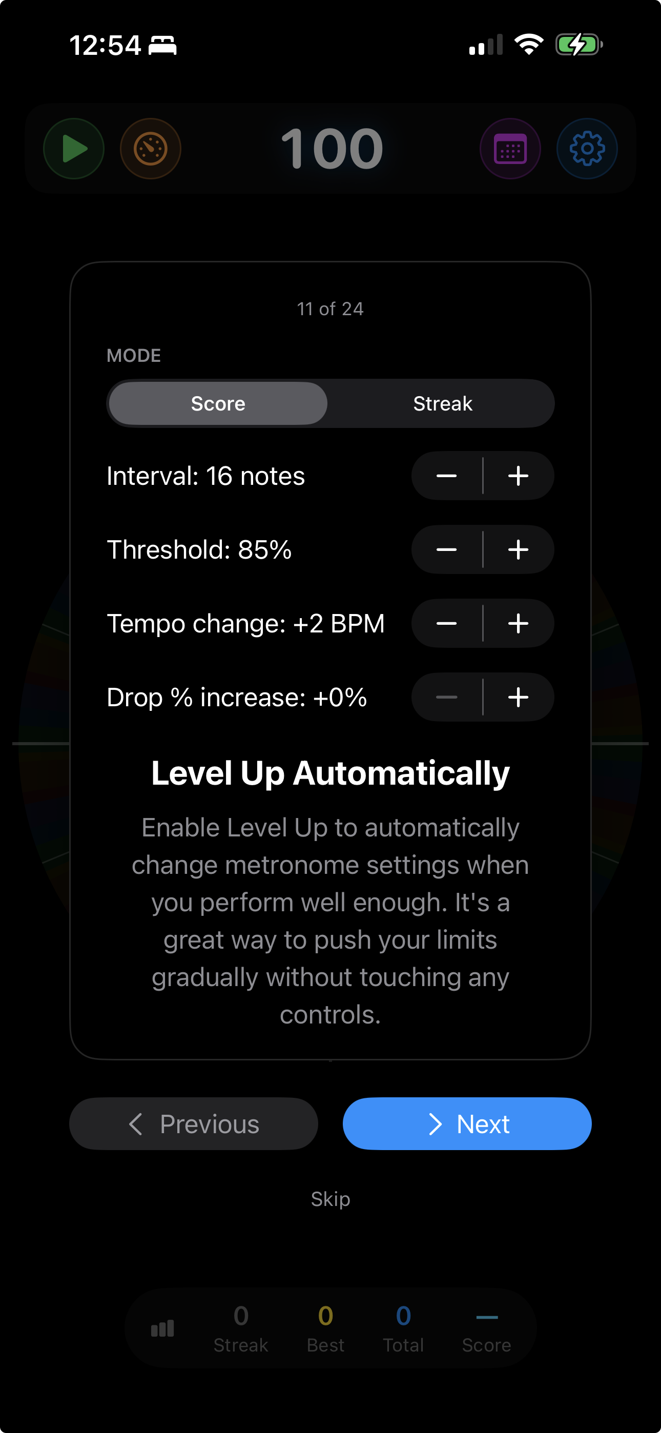 Level Up Automatically tip