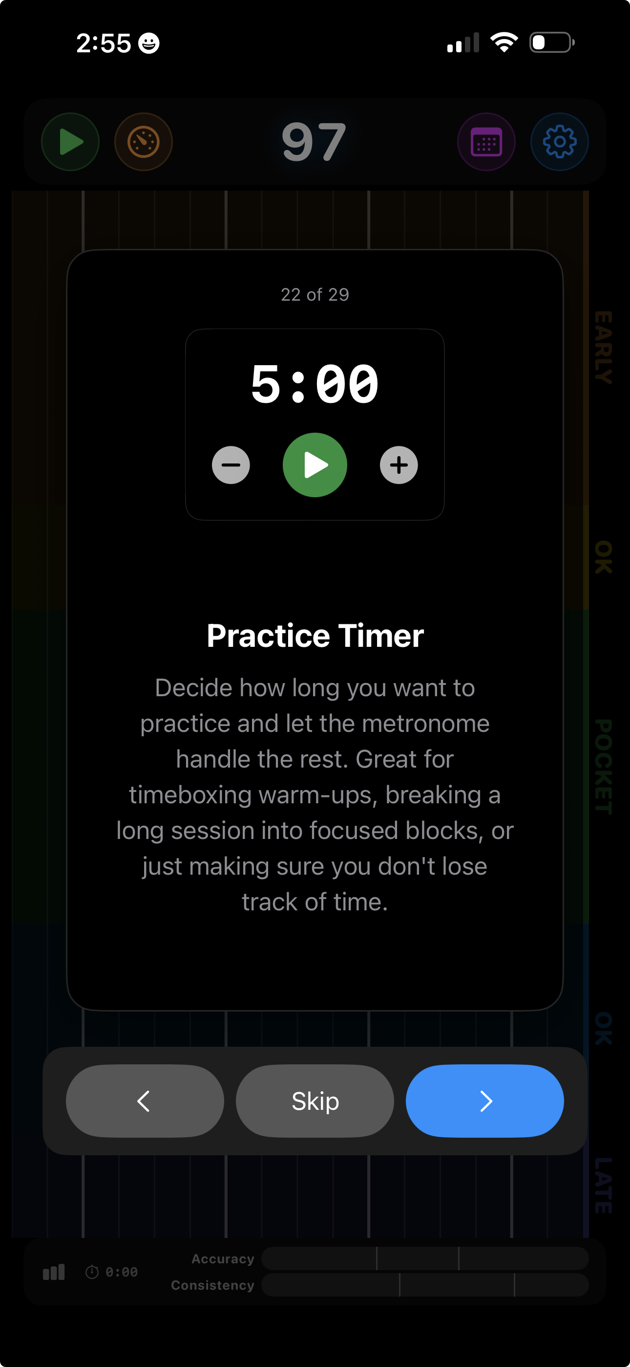 Practice Timer tip